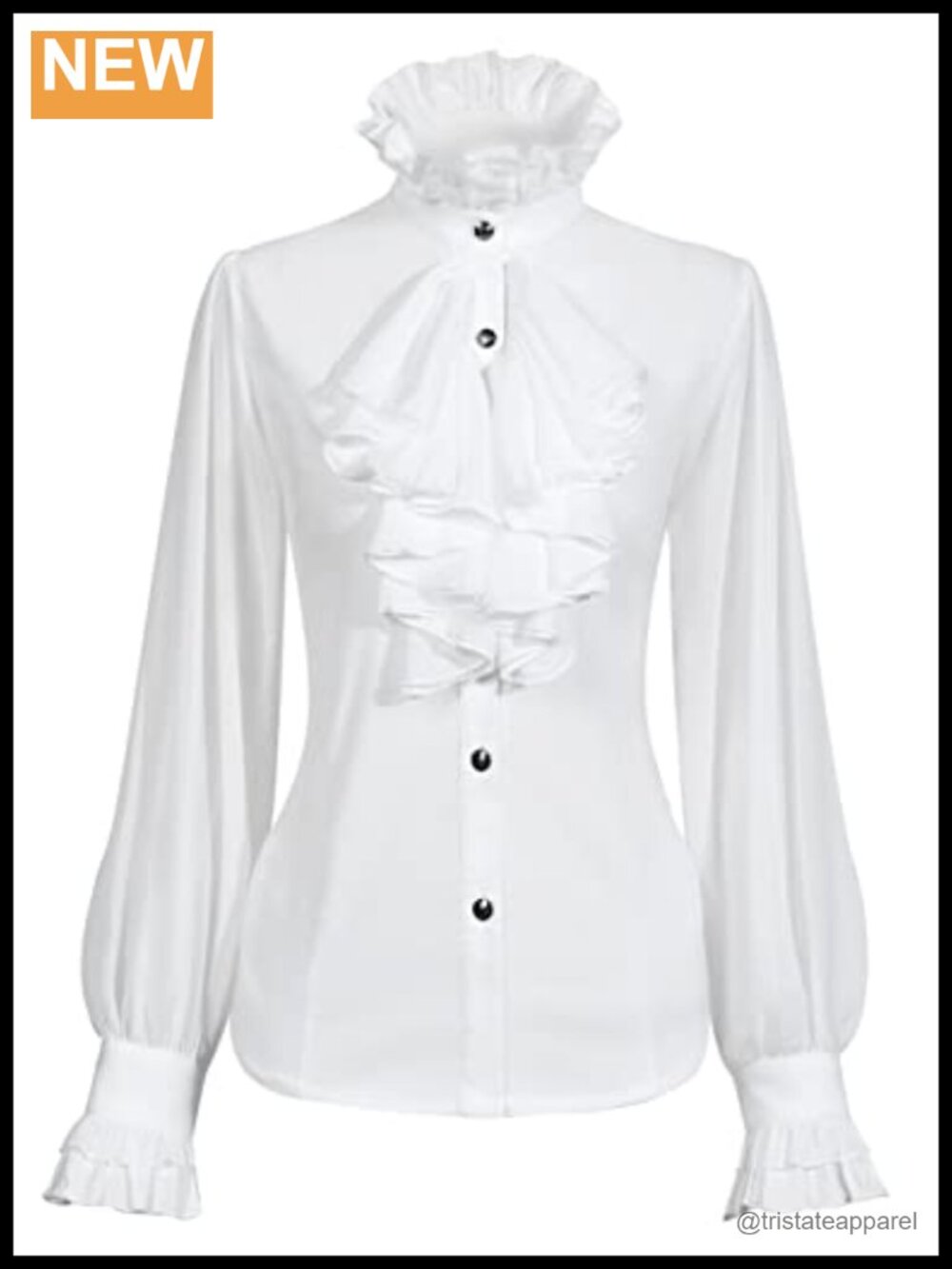 Victorian Ruffle Blouse Women Long Sleeve Gothic Medieval Tops